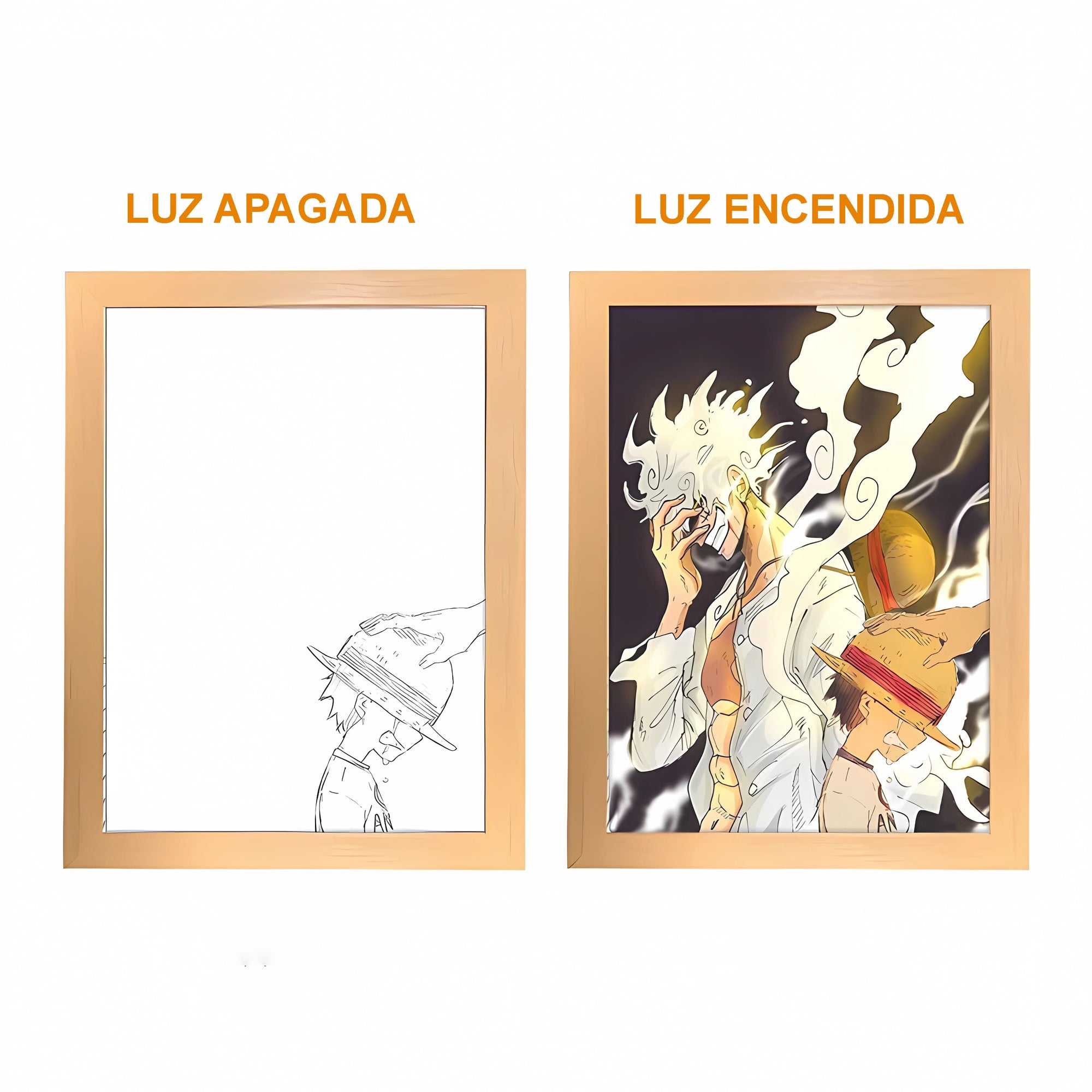 Cuadro luminoso 3D Luffi Gear 5 One Piece 12 22x17