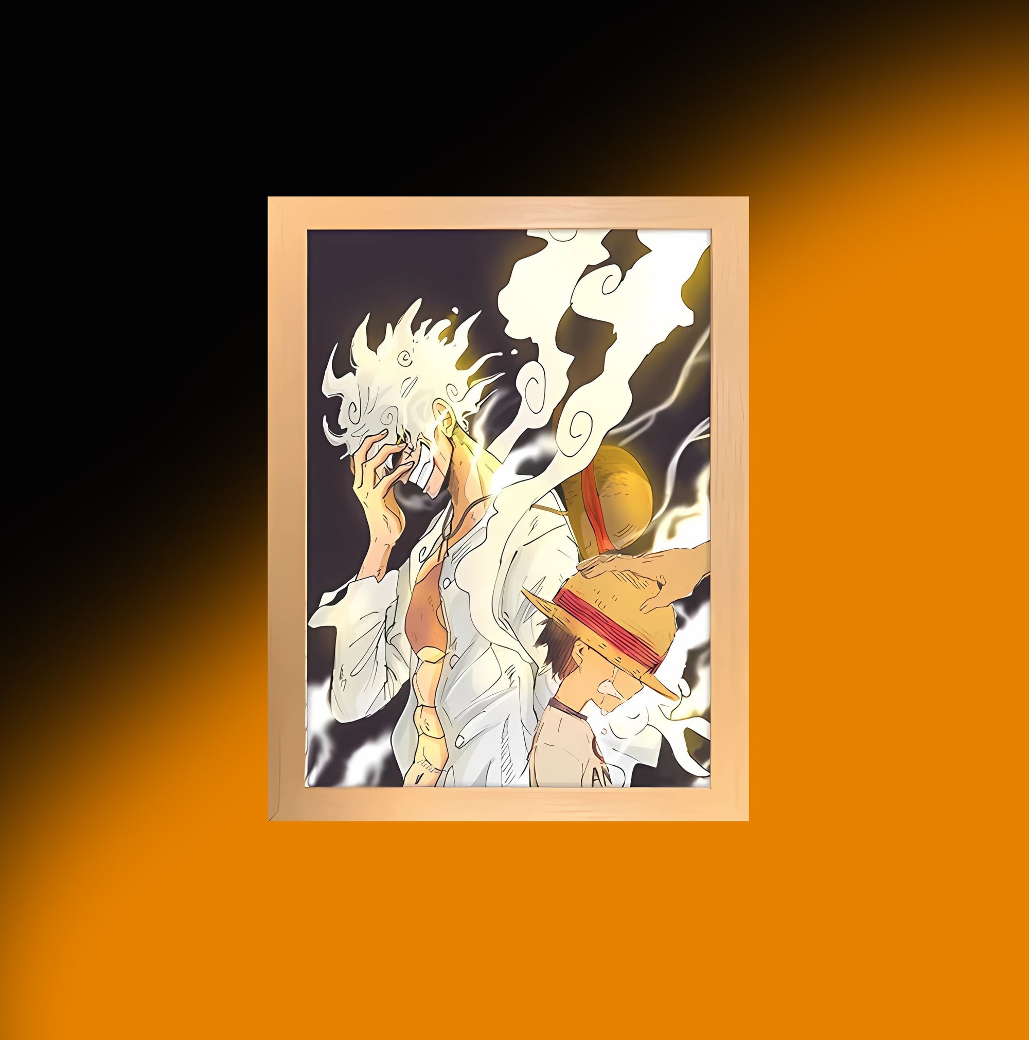 Cuadro luminoso 3D Luffi Gear 5 One Piece 12 22x17